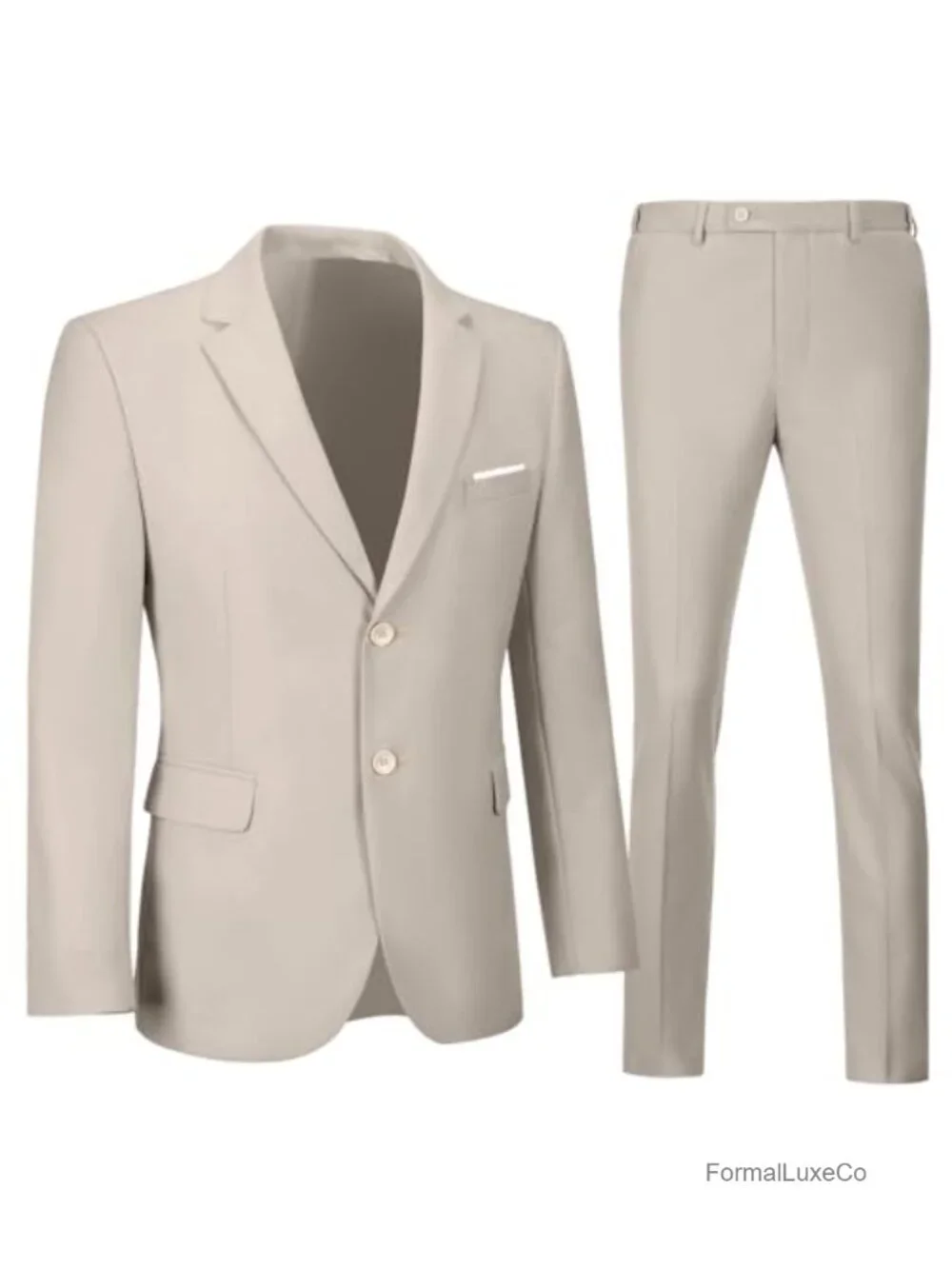 Men's Slim Fit 2-Piece Tuxedo Suit Set Jacket & Pants Prom Business Wedding